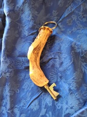 Hand Crafted Brown Antler Key Bottle Opener Keychain